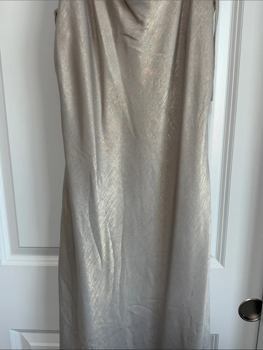 Sincerely Jules Dress Champagne Satin Cowl long Slip Dress Evening